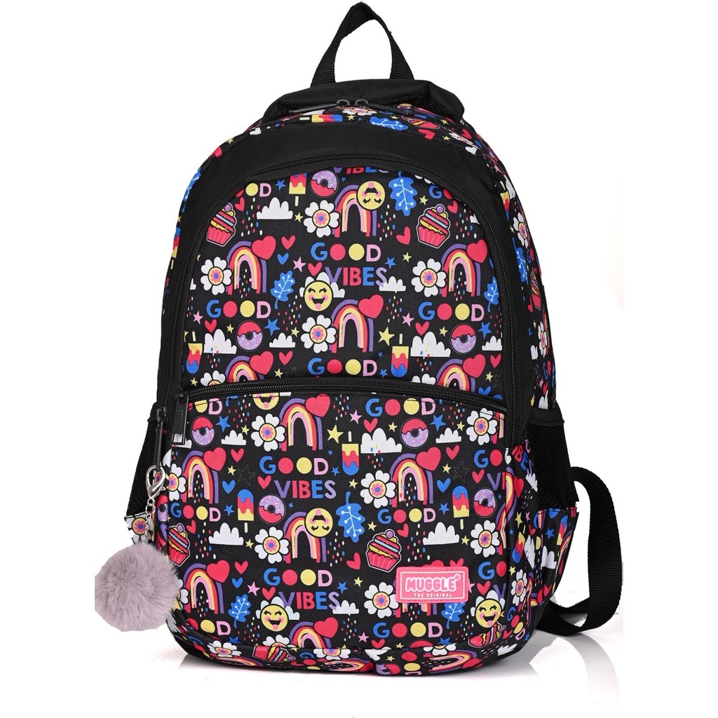 Muggle MU-9062 Smile Okul Sırt Çantası - Siyah Okul Çantası Fiyatı
