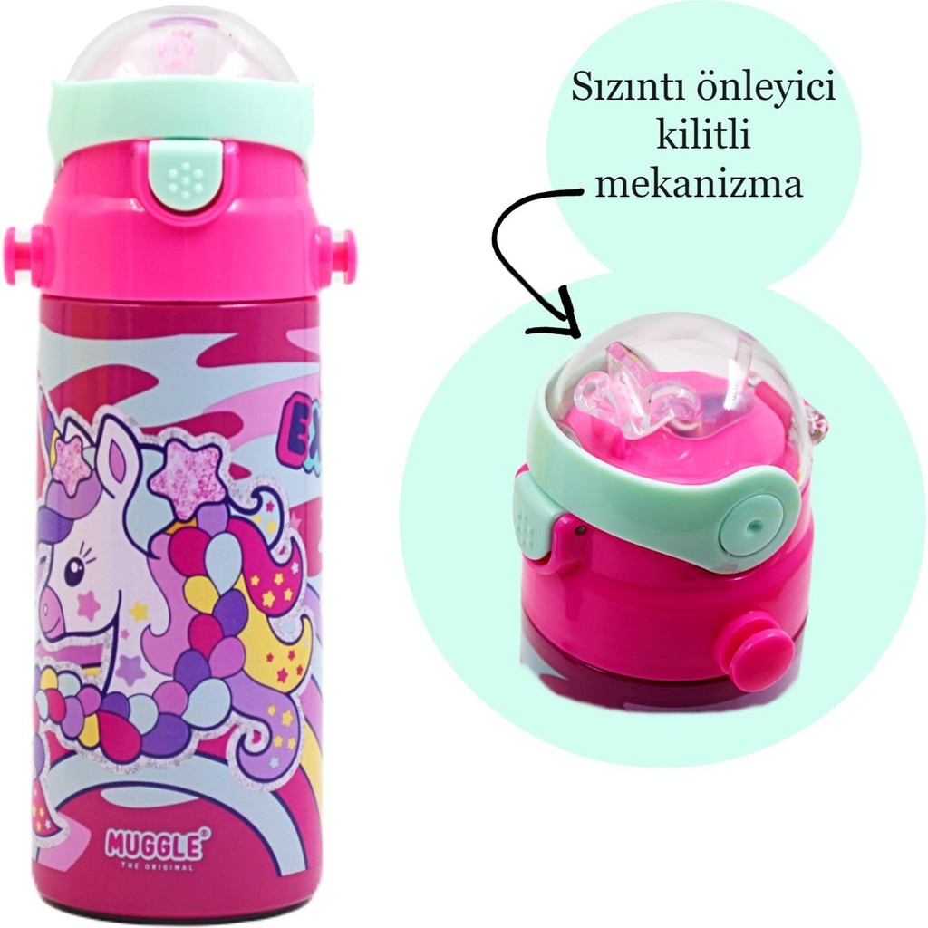 Muggle Unicorn Desenli Çelik Matara MT-2635 550 ml Pipetli Dayanıklı Yapı ile Eğlenceli Kullanım SSD / Solid State Drive Fiyatı