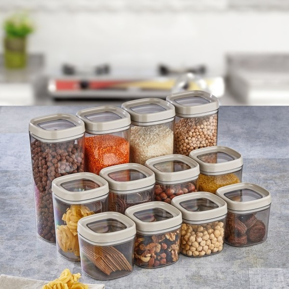 Mugiss Bonny Erzak Saklama Kabı 36LI Set Bej (12 Adet 1800ML & 12 Adet 1000ML & 12 Adet 600ML) Saklama Kapları Fiyatı