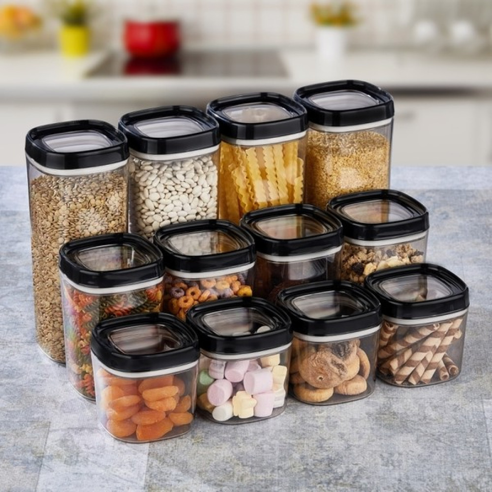 Mugiss Bonny Erzak Saklama Kabı 36LI Set Siyah (12 Adet 1800ML & 12 Adet 1000ML & 12 Adet 600ML) Saklama Kapları Fiyatı