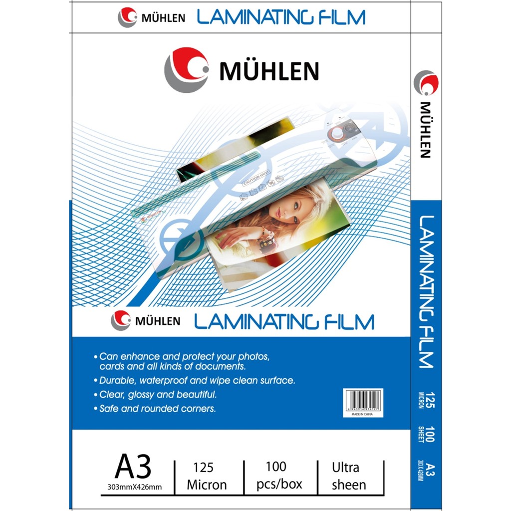 Mühlen A4 Laminasyon Filmi 125 Micron Ultra Parlak 1 Paket 100 Adet Yüksek Kalite Koruma Diğer Fiyatı