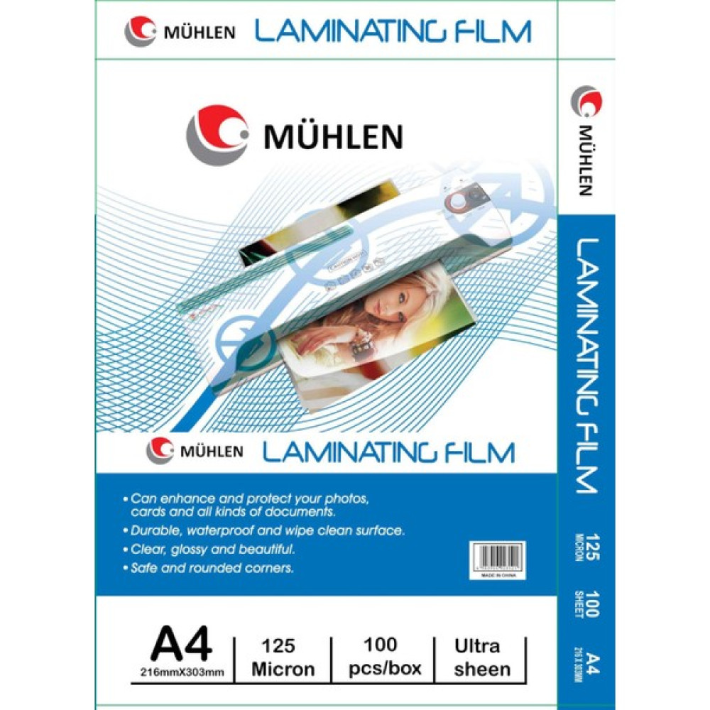 Mühlen Laminasyon Makinesi Filmi 125 Mc A4 1 Paket 100'lü Laminasyon Sistemi Fiyatı