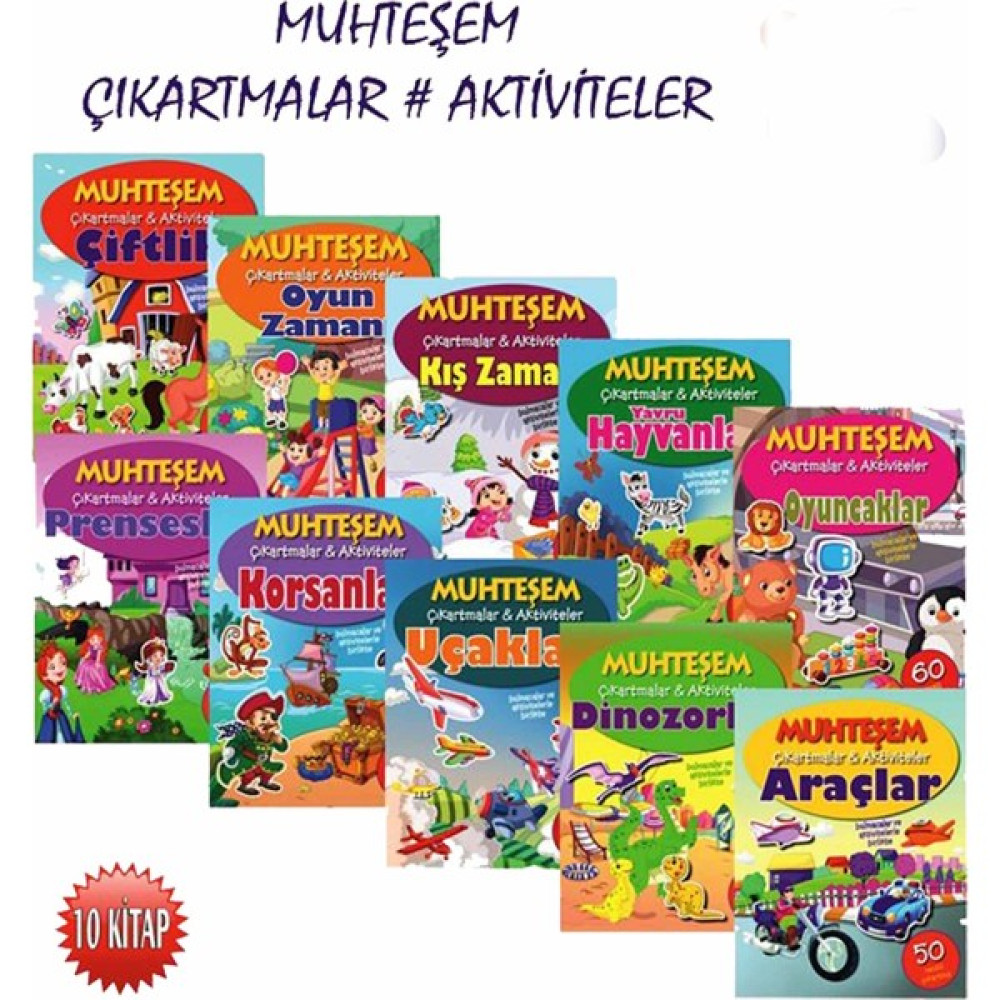 Muhteşem Çıkartmalar Aktiviteler Set 10 Kitap Zihinsel Gelişim Kitapları Fiyatı