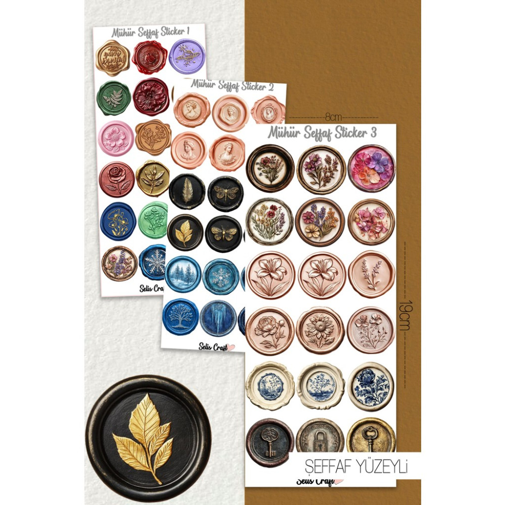 Mühür Görünümlü Şeffaf Sticker Seti 01-02-03 Ajanda Planlayıcı Bullet Journal Için Uygundur - Renkli - Yarı Şeffaf - 10,5x14,8cm Okul Etiketi Fiyatı