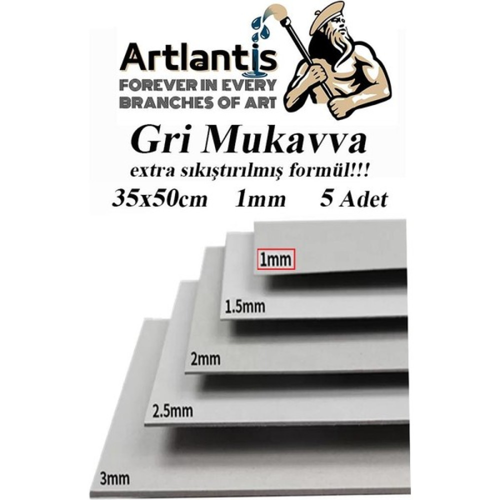 Mukavva Gri 1 mm 35X50 cm 5 Adet Sert Karton Ekstra Sıkıştırılmış 35*50 Mukavva Gri Renkli 5 Adet - Standart Fon Karton & Mukavva Fiyatı