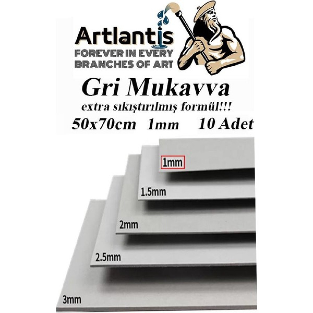 Mukavva Gri 1 mm 50X70 cm 10 Adet Sert Karton Ekstra Sıkıştırılmış 50*70 Mukavva Gri Renkli 10 Adet - Standart Fon Karton & Mukavva Fiyatı