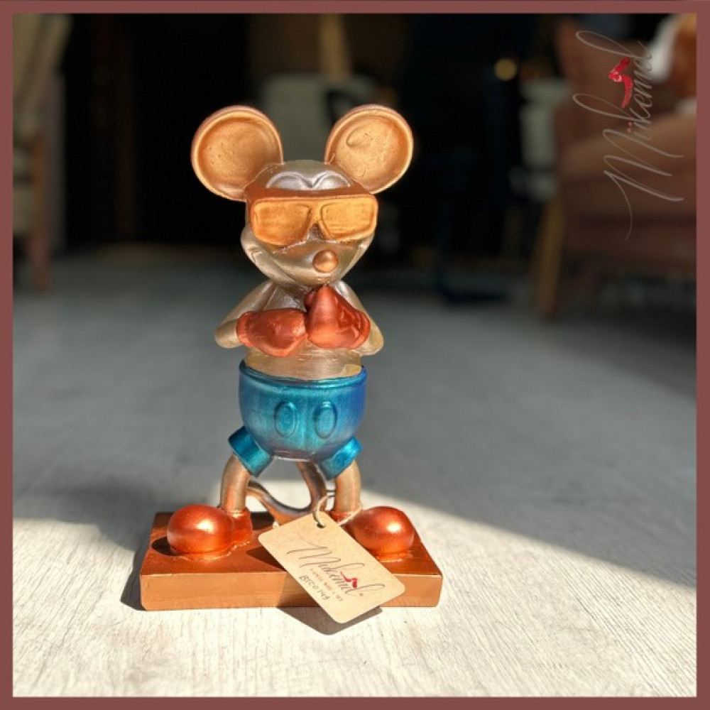 Mukemel Boksör Mickey (Mickey Fare Heykeli, Dekoratif Boks Heykeli, El Yapımı) Mukemel Tasarımları Biblo Fiyatı