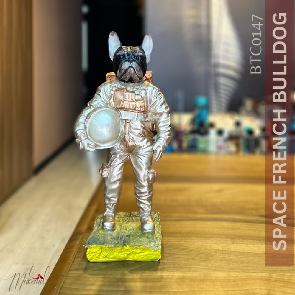 Mukemel Uzay Fransız Bulldog (Tam Takım Elbise, Dekoratif Astronot, El Yapımı Heykel ) Mukemel Tasarımları Biblo Fiyatı