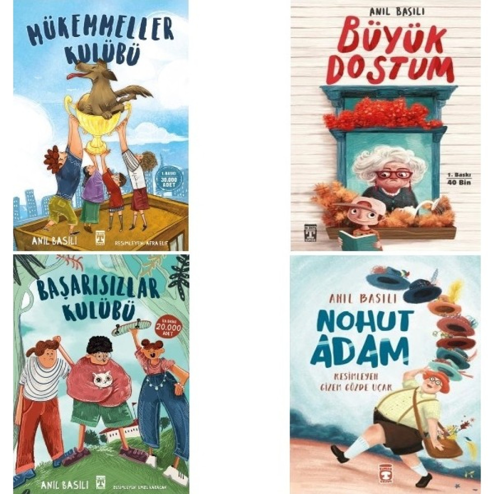 Mükemmeller Kulübü - Başarısızlar Kulübü - Büyük Dostum - Nohut Adam / 4 Kitap - Anıl Basılı - Anıl Basılı Çocuk Roman Fiyatı