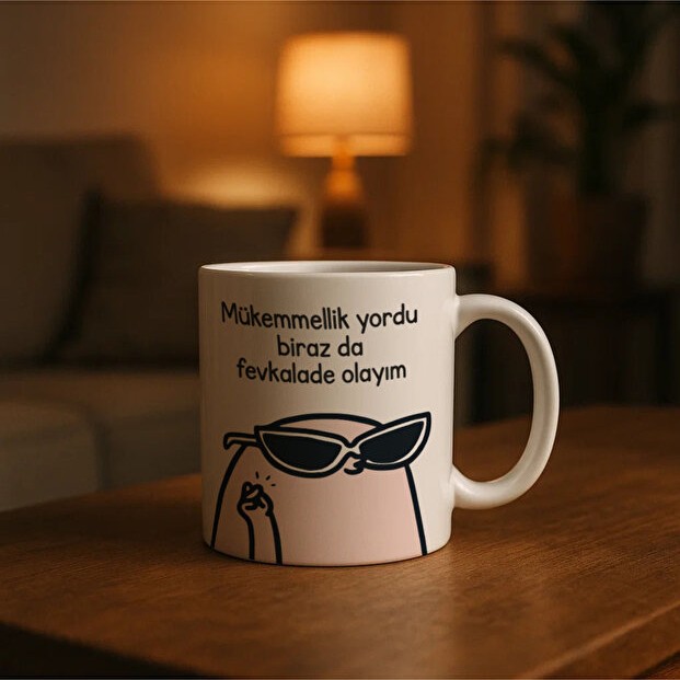 Mükemmellik Yordu Komik Karakter Baskılı Kupa Bardak - 001 - Beyaz - 330 ml Fincan / Bardak / Kahve Takımı Fiyatı