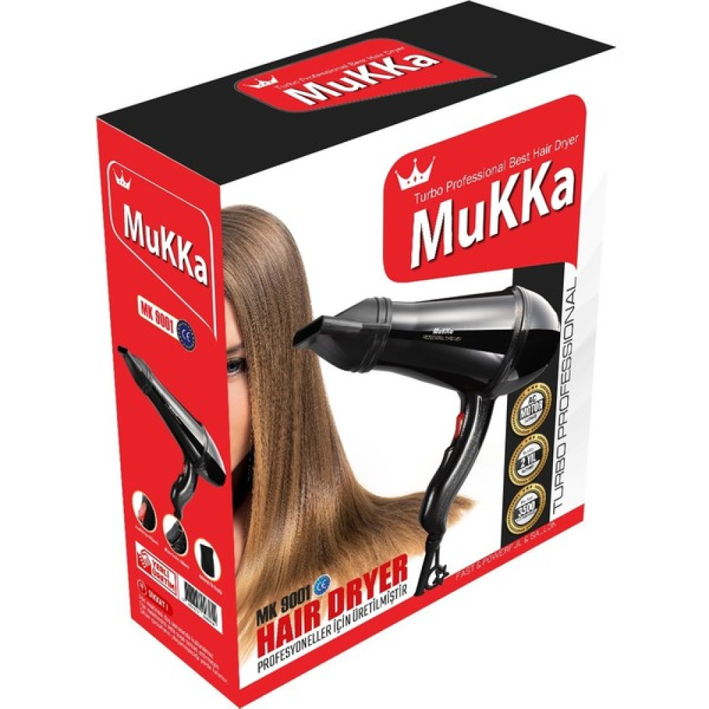 Mukka MK-9001 Turbo Profesyonel 2500 W Saç Kurutma Makinası - Siyah Saç Kurutma Makineleri Fiyatı