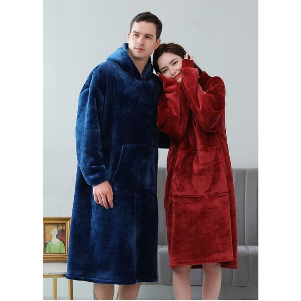 Mulberry 2 Li Wellsoft Kapşonlu Giyilebilir Tv Battaniyesi Unisex Over Size - 80 x 100 cm - Lacivert - Kırmızı Battaniye Fiyatı