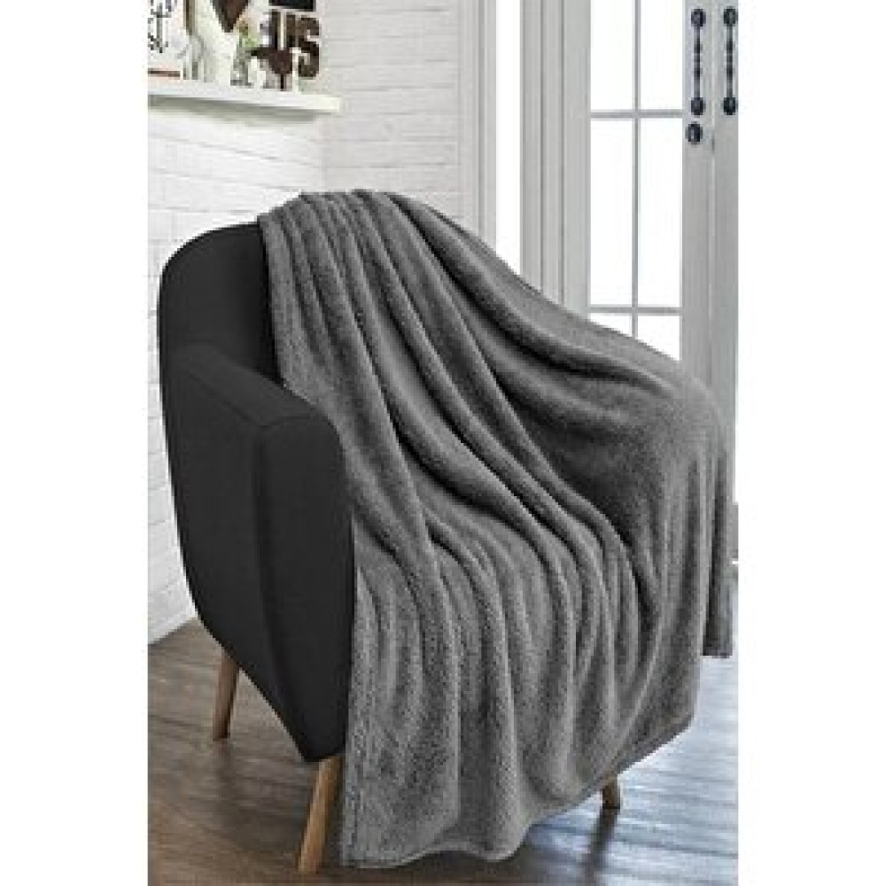 Mulberry Antrasit Wellsoft Tv Battaniye 100x170 Cm-füme Battaniye Fiyatı