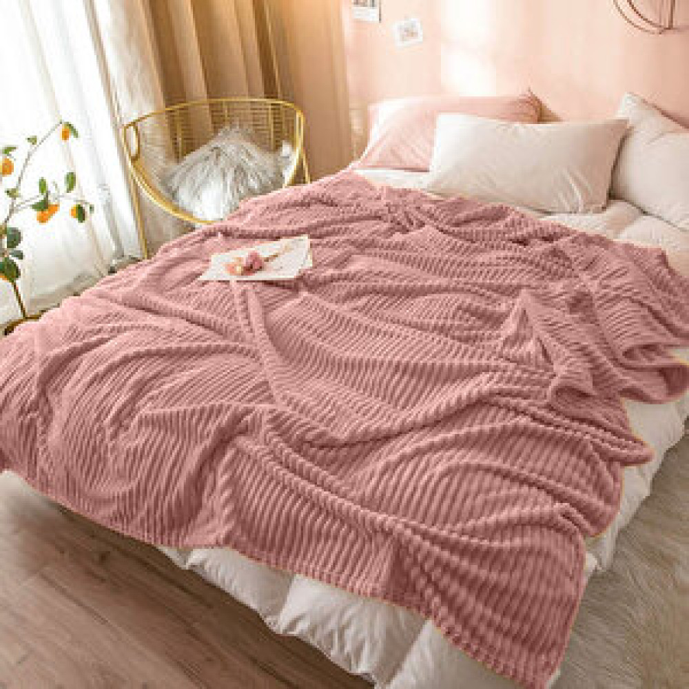 Mulberry Çift Kişilik Fitilli Yumuşak Dokulu Battaniye 210 X 230 Cm Gül Kurusu Battaniye Fiyatı