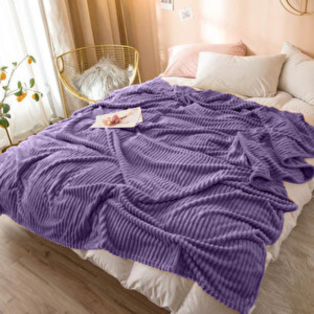 Mulberry Çift Kişilik Fitilli Yumuşak Dokulu Battaniye 210 X 230 Cm Mürdüm Battaniye Fiyatı