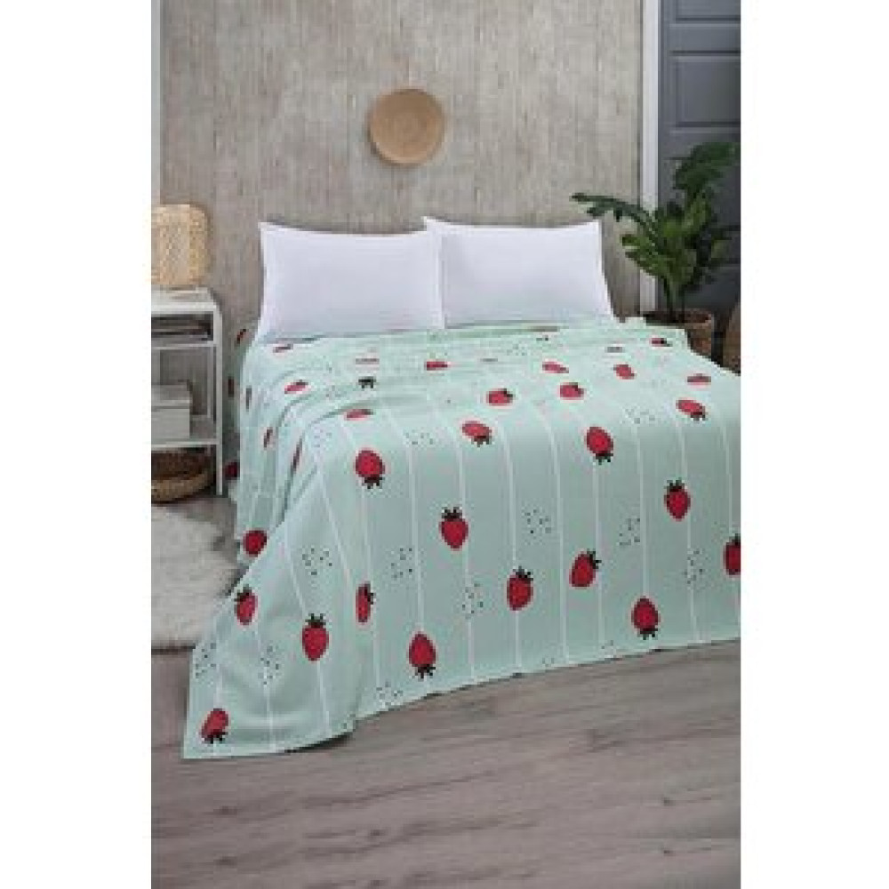 Mulberry Çilek Desenli Tek Kişilik Pike Yatak Örtüsü 170 X 230 Pike & Pike Takımı Fiyatı