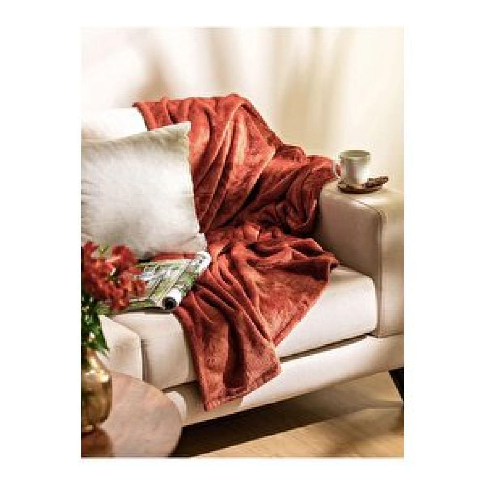 Mulberry Hardal Wellsoft Çift Kişilik Tv Battaniye Yatak Örtüsü 220x230 Kiremit Battaniye Fiyatı