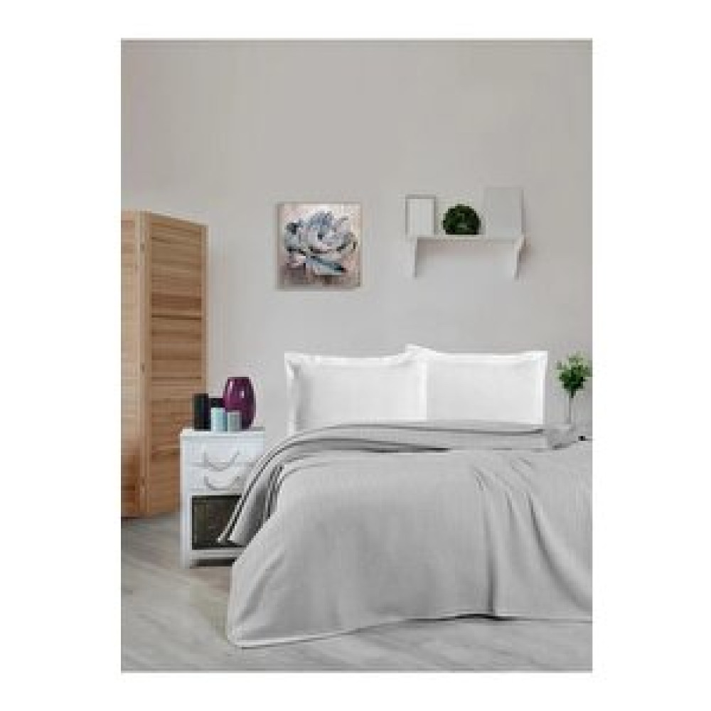 Mulberry Örgü Pike %100 Pamuk Kalın Iplik Yumuşak Battal Boy 240*260 Gri Pike & Pike Takımı Fiyatı