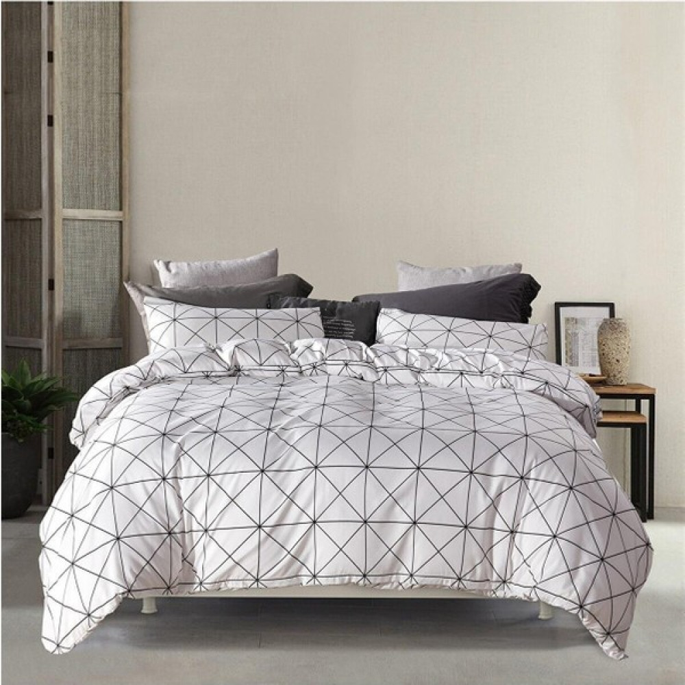 Mulberry Pandora Beyaz Nevresim Takımı Çift Kişilik- 200 x 220 - 120 x 200 cm - Açık Gri Nevresim Takımı Fiyatı