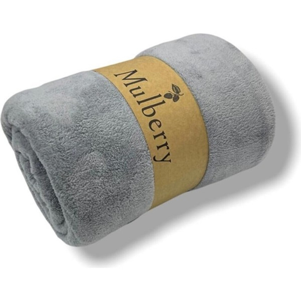 Mulberry Wellsoft Battaniye, Televizyon Battaniyesi, Peluş, Polar Battaniye, Çift Kişilik 220 x 230 cm -Gri - Gri Battaniye Fiyatı
