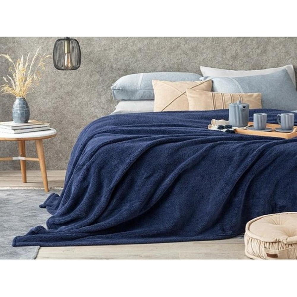Mulberry Wellsoft Battaniye Televizyon Battaniyesi Peluş Polar Battaniye Tek Kişilik 170 x 230 cm Lacivert Battaniye Fiyatı