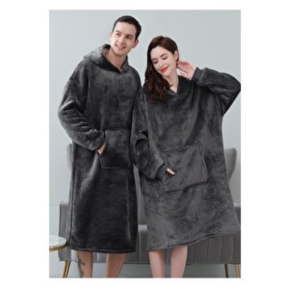 Mulberry Wellsoft Kapşonlu Giyilebilir Tv Battaniyesi Unisex Over Size - Antrasit Battaniye Fiyatı