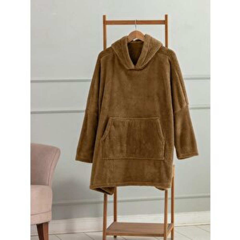 Mulberry Wellsoft Kapşonlu Giyilebilir Tv Battaniyesi Unisex Over Size - Camel Battaniye Fiyatı