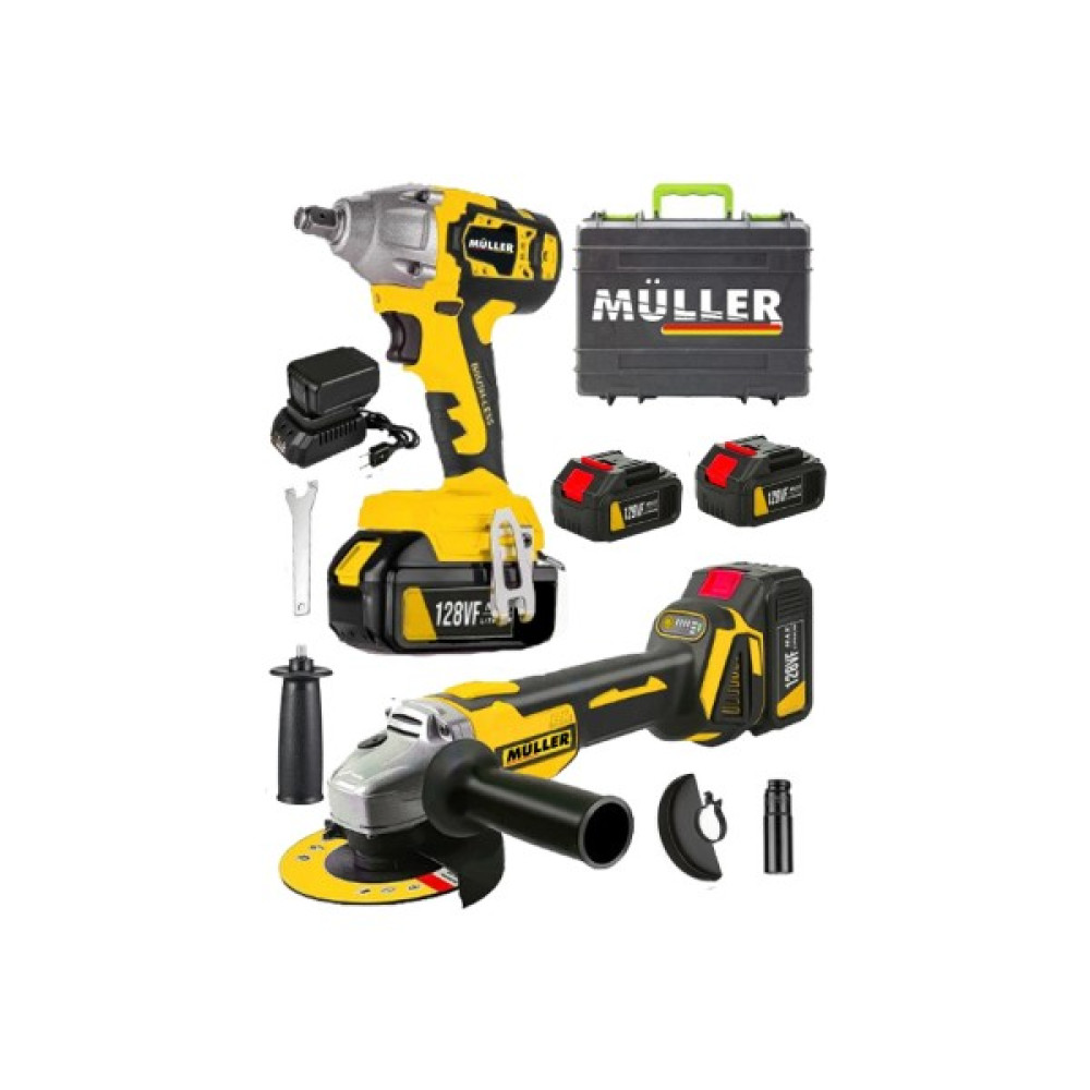 Müller Alman 128 Vf 10 Ah Bakır Sargı Somun Sıkma ve Akülü Taşlama Makinesi Çantalı 2 Bataryalı Usta Set Somun Sıkma Makinesi Fiyatı