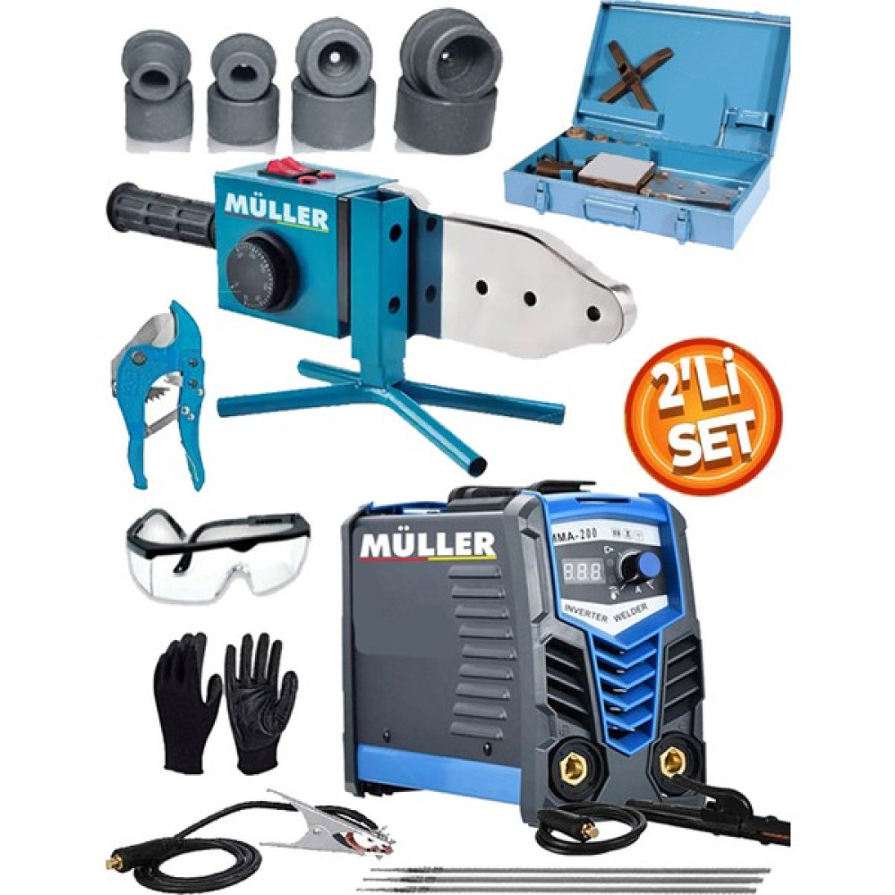 Müller Alman 2'li Set 201SX Çift Kartlı Kaynak +1800 Wat Compact Çift Residanslı Boru Kaynak Makinesi Kaynak Makineleri Fiyatı