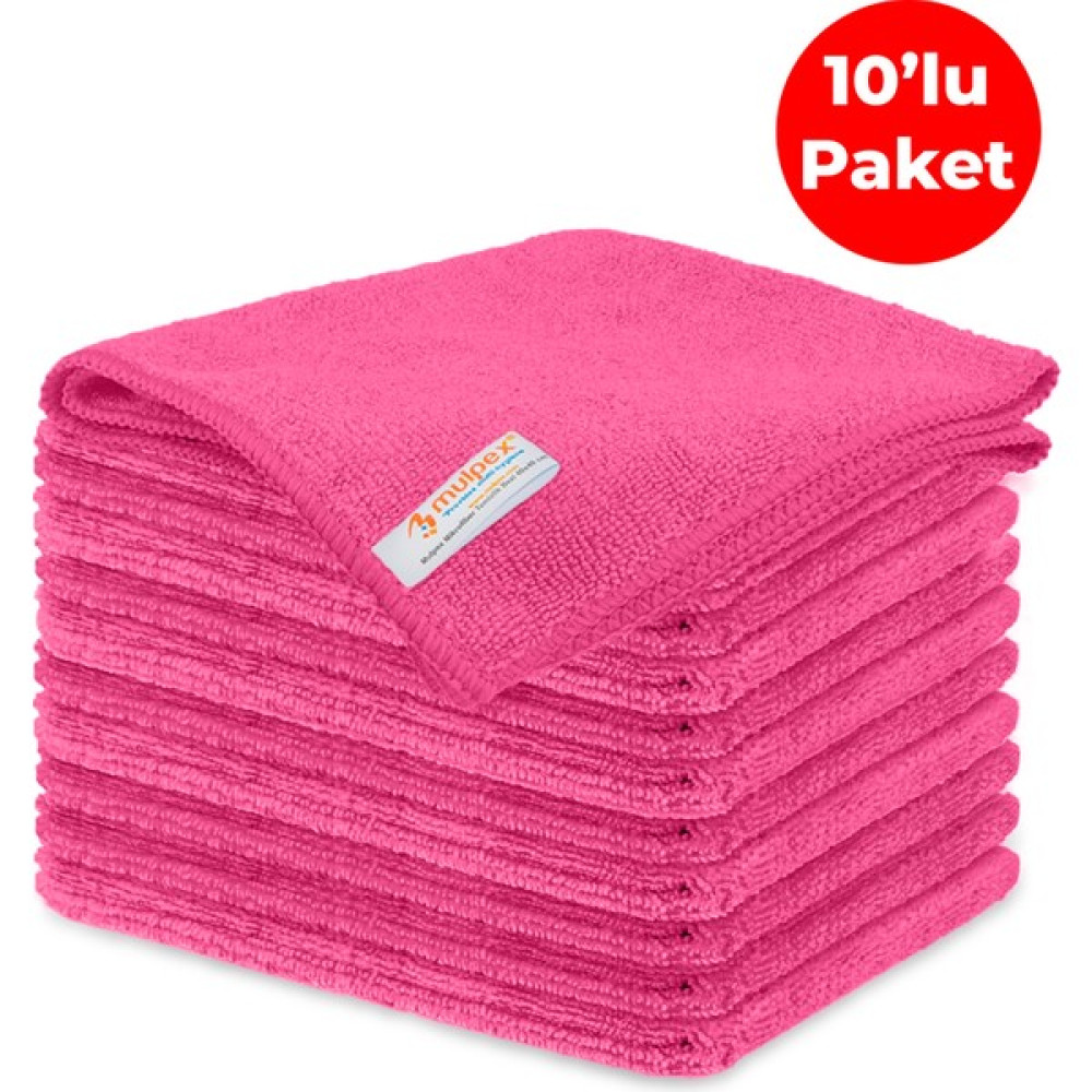 Mulpex Mikrofiber Genel Temizlik Bezi Pembe 40X40 Cm. - 10 Adet Temizlik Malzemeleri Fiyatı