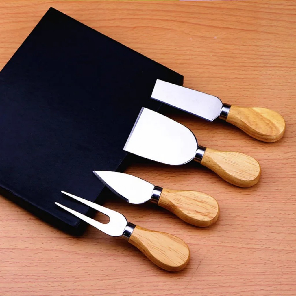Multiamo 4 Parça Bambu Saplı Peynir Bıçak Çatal Spatula Seti, Sunum Seti Çatal / Kaşık / Bıçak Takımları Fiyatı