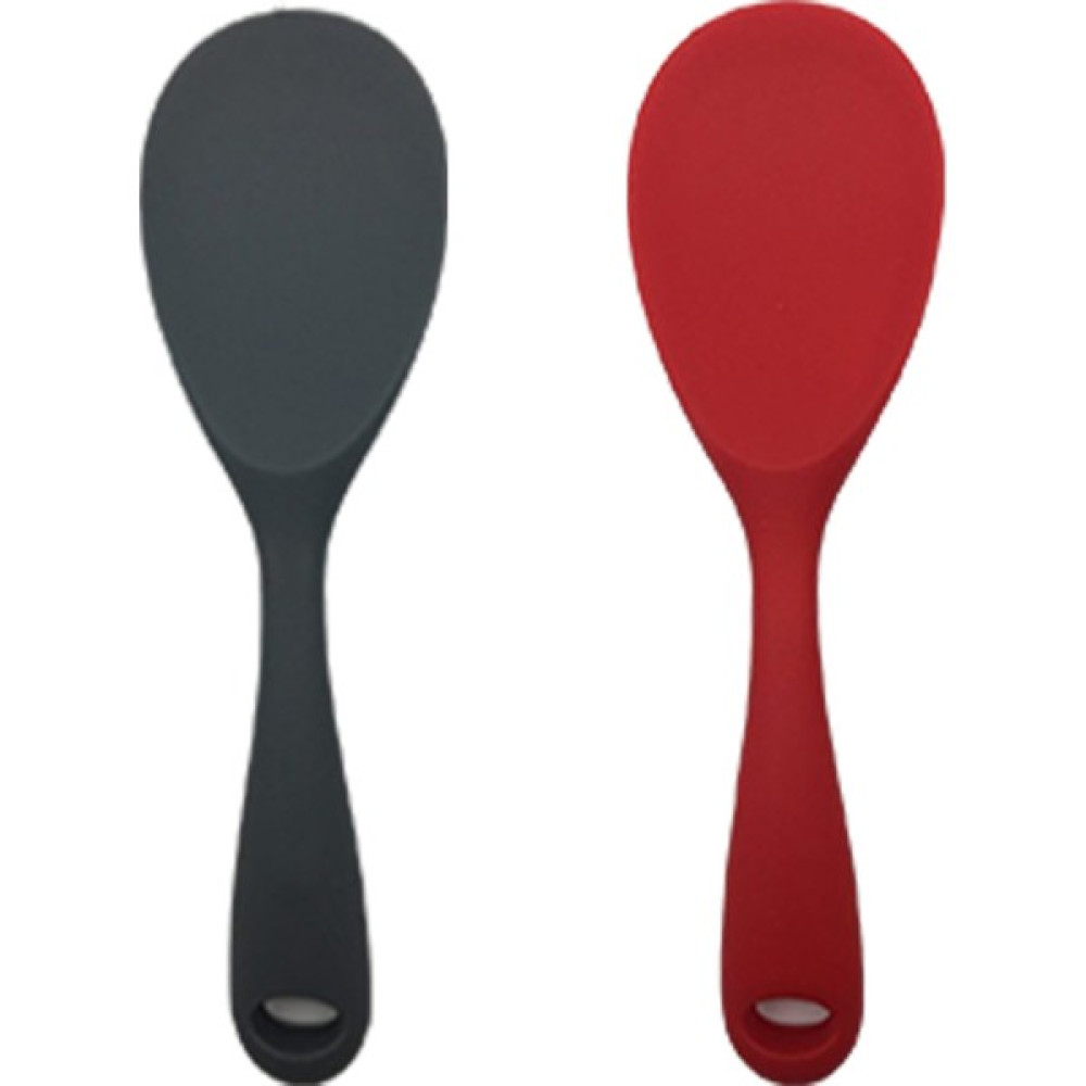 Multiamo Isıya Dayanıklı Silikon 22CM Kaşık 2'li Gri-Kırmızı - Gri Çatal / Kaşık / Bıçak Takımları Fiyatı