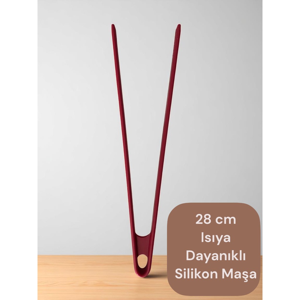 Multiamo İvory Sert Uçlu Isıya Dayanıklı Yanmaz Yapışmaz Silikon 28 cm Maşa - Fuşya Yemek & Mutfak Masası Fiyatı
