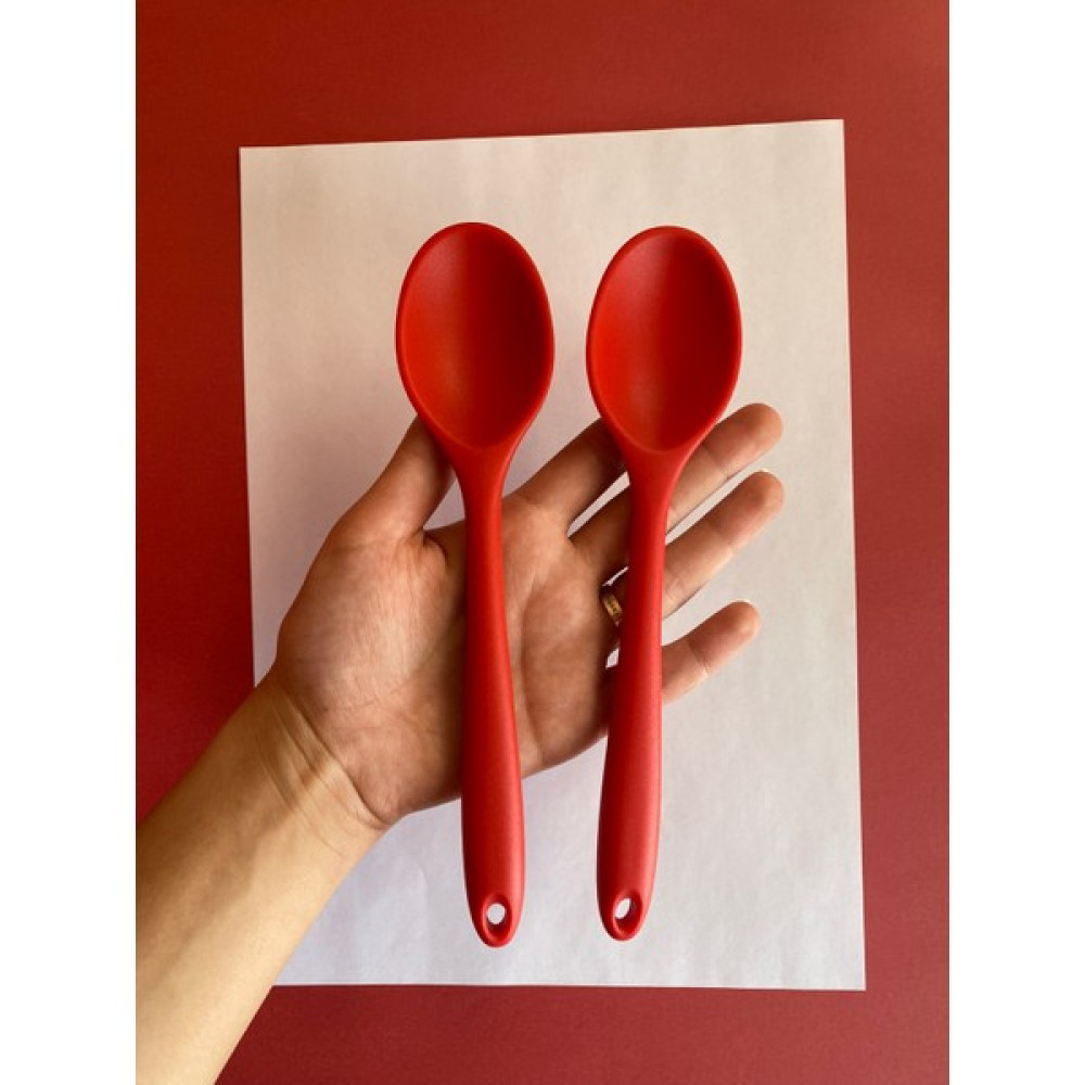 Multiamo Sert Uçlu Isıya Dayanıklı Silikon Kısa Derin Kaşık 20 cm 2 Adet - Kırmızı Çatal / Kaşık / Bıçak Takımları Fiyatı