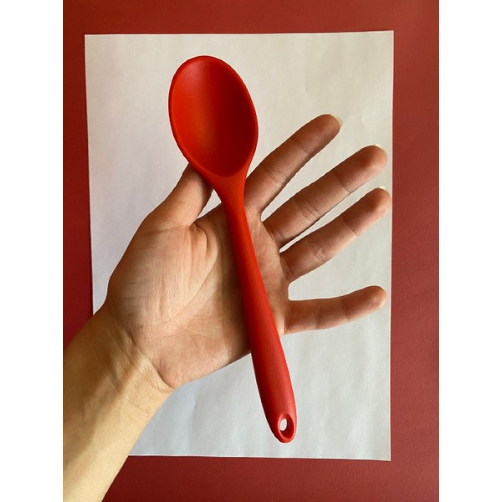 Multiamo Sert Uçlu Isıya Dayanıklı Yanmaz Yapışmaz Silikon Kısa Derin Kaşık 20 cm - Kırmızı Çatal / Kaşık / Bıçak Takımları Fiyatı