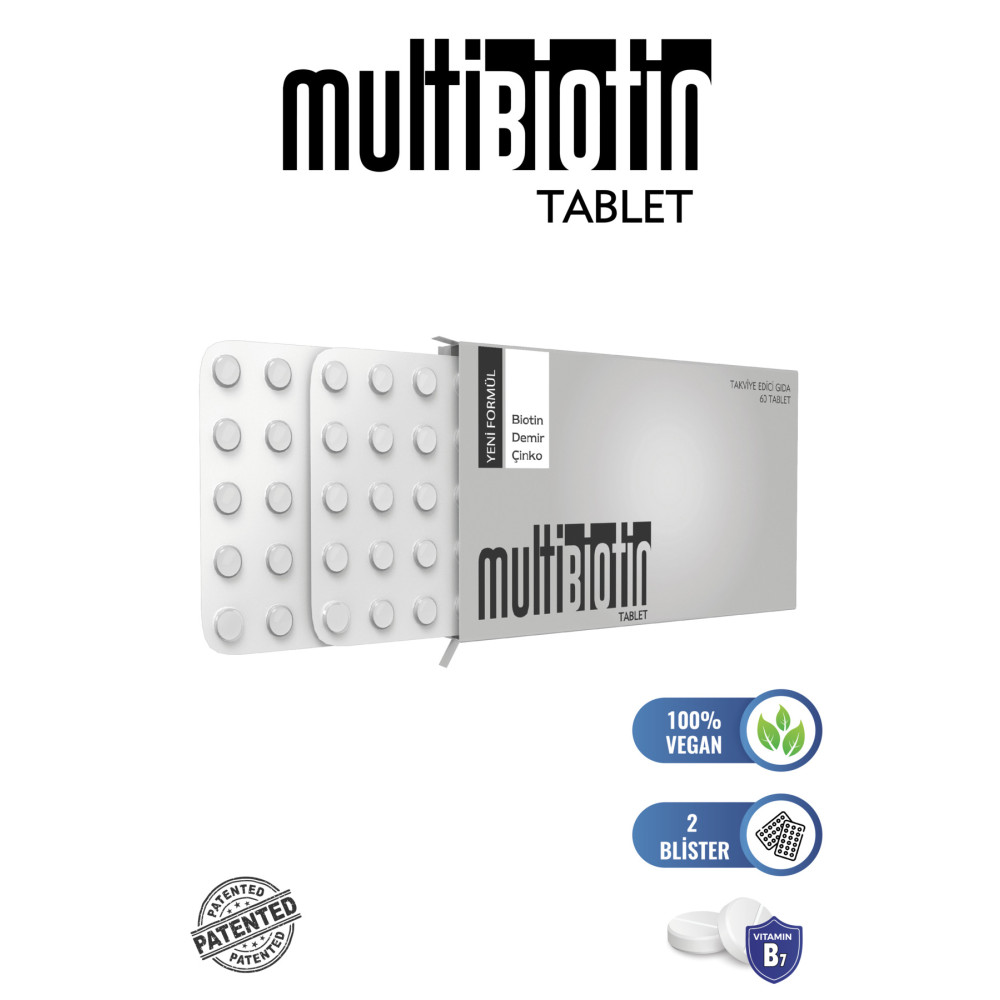Multibiotin Biotin 5000 Mcg Zenginleştirilmiş Saç Ve Tırnak Vitamini - Demir Ve Çinko Katkılı 60 Tablet Saç Bakım Maskeleri & Serumlar & Spreyler Fiyatı