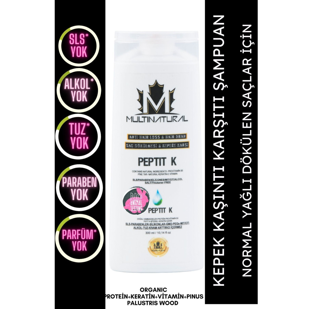 multinatural Kepek ve Seboreik Şaç Dökülmesi Egzama Karşıtı Şampuan Doğal Keratin + Protein Desteği 300ML Şampuan ve Saç Kremi Fiyatı