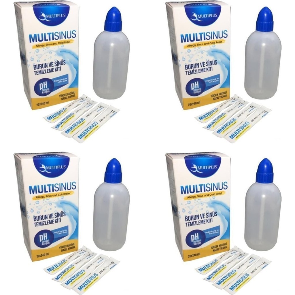 Multiplus Multi Sinüs Rinse Burun ve Sinüs Temizleme Kiti -4'lü Set - Beyaz - Standart Diğer Fiyatı