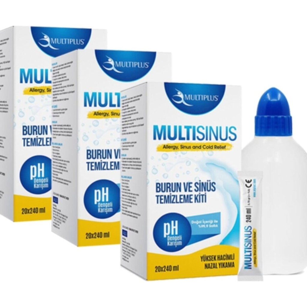 Multiplus Sinüs Rinse Burun ve Sinüs Temizleme Kiti 20 Saşe x 3 Kutu 60 Saşe - Beyaz Diğer Fiyatı