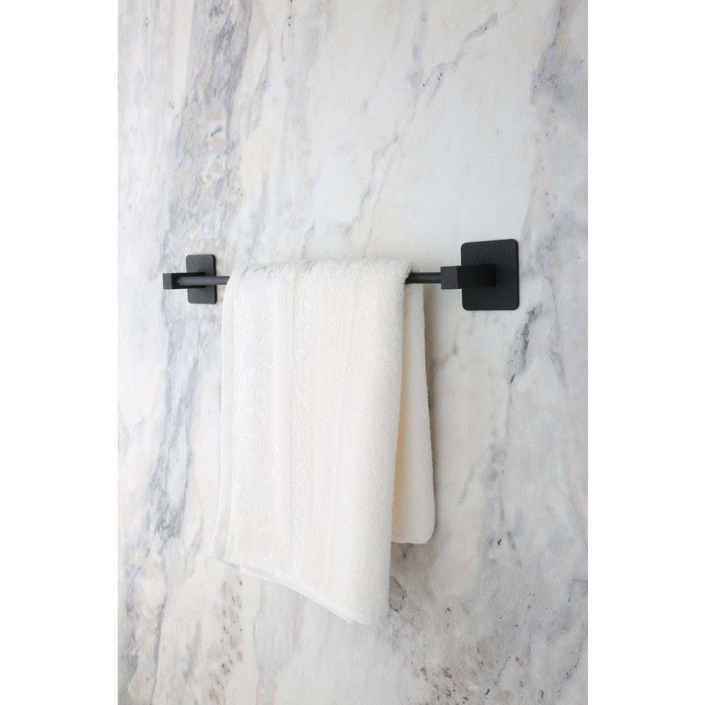 MultiStore Kare Yapışkanlı Siyah Uzun Havluluk Banyo Askılık Fiyatı
