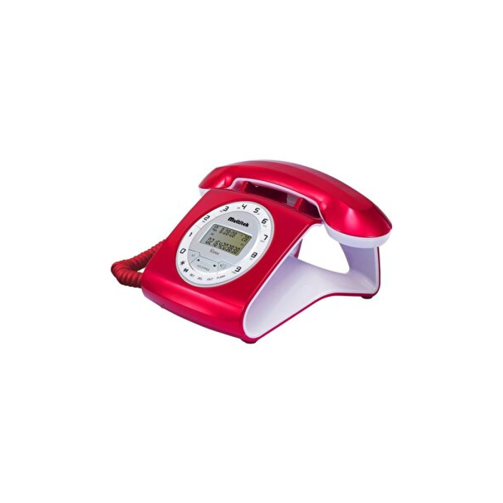 Multi̇tek Retro Özel Tasarımlı Kırmızı Kablolu Masa Telefonu Telsiz Telefon Fiyatı