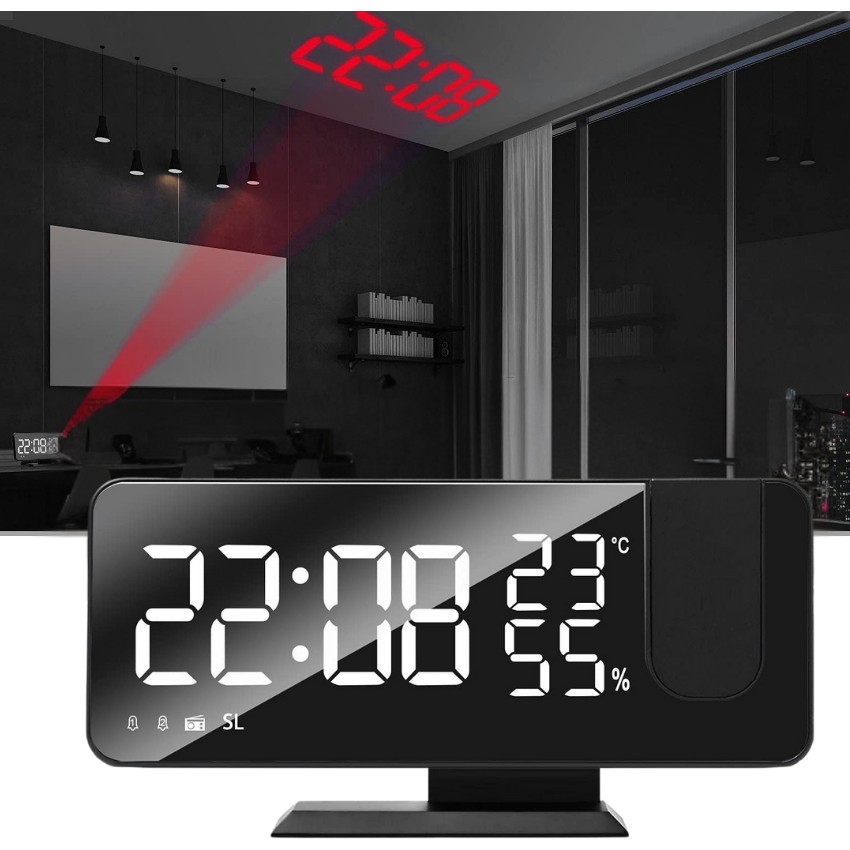 MultiZone Fm Radyolu Projeksiyonlu LED Dijital Masaüstü Alarm Saat Sıcaklık USB Ayna Tasarım SSD / Solid State Drive Fiyatı