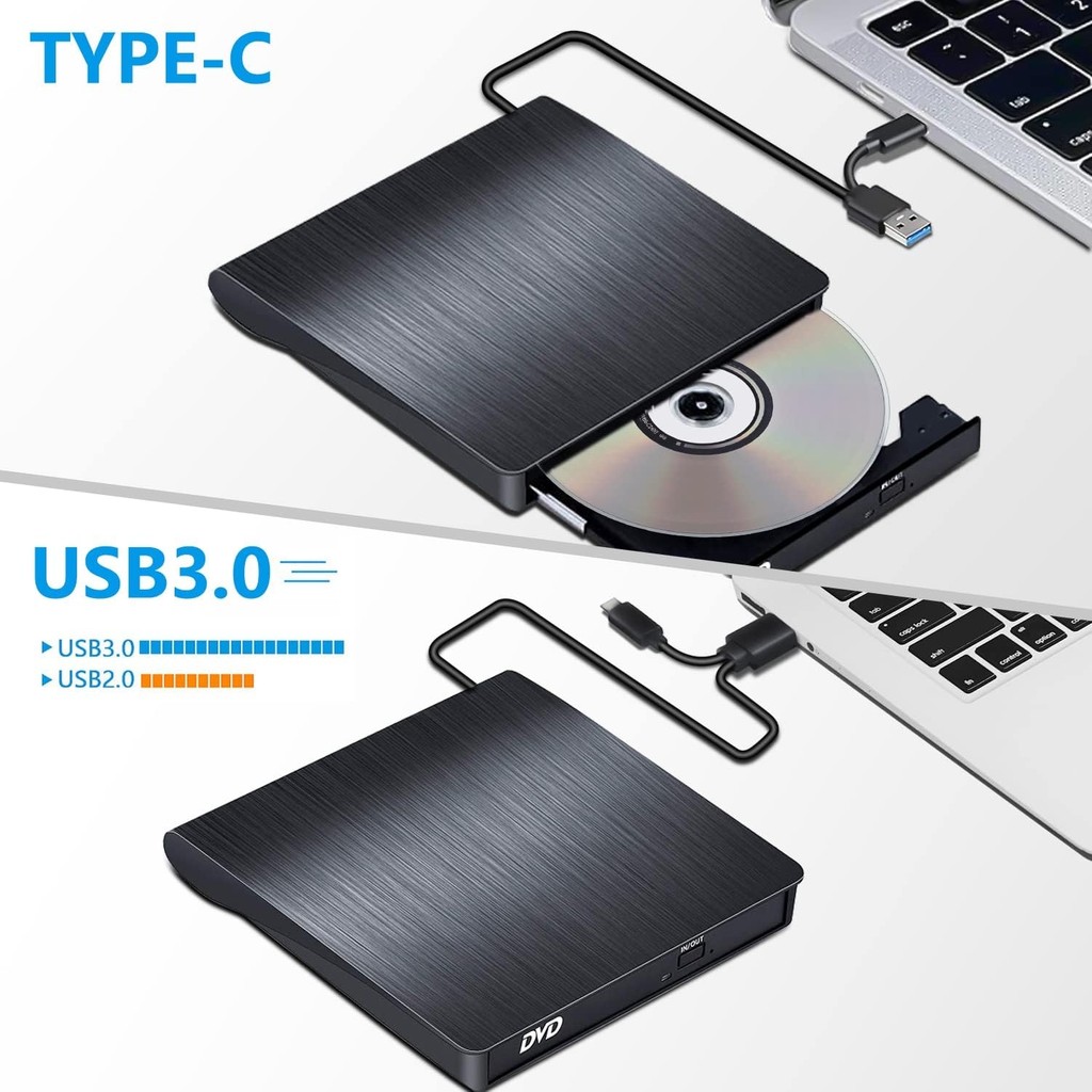Multizone Harici DVD Rw CD DVD Yazıcı Okuyucu Ultra Ince Taşınabilir USB 3.0 Type-C Optik Sürücü Bilgisayar Çevirici ve Adaptörü Fiyatı