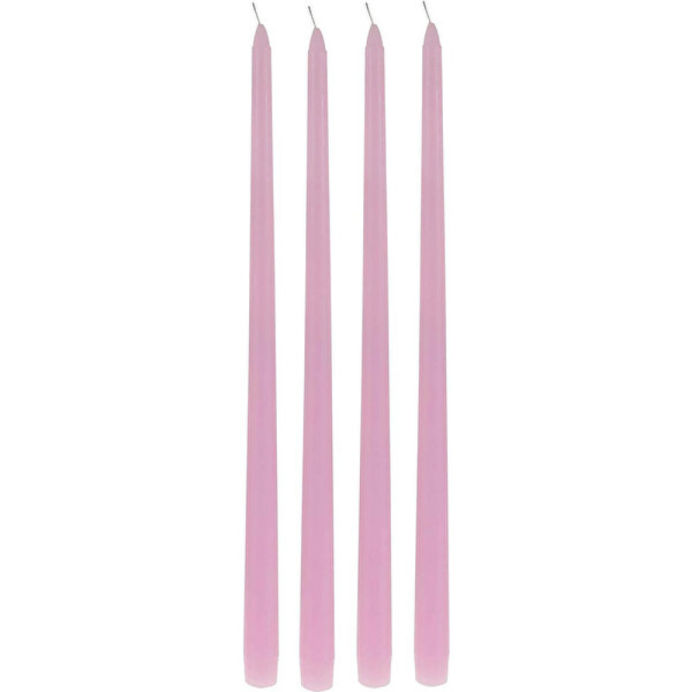 Mum 4 Lü Pembe Konik Şamdan Mum - 4 Adet Dekoratif Mum Fiyatı