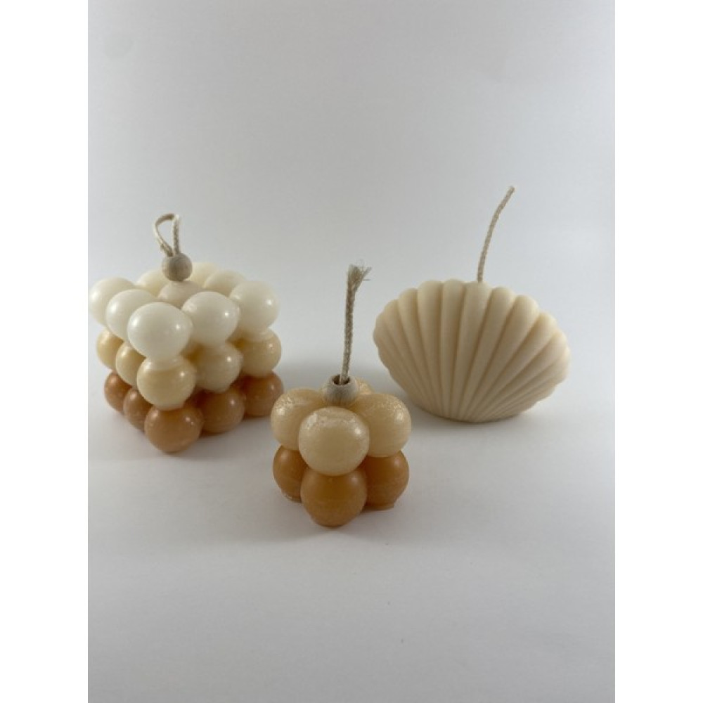 Mummy Mum %100 Doğal Soya Mumu Bubble Mini Bubble Istiridye Mum 3’lü Set - Kokusuz - 1 Adet Dekoratif Mum Fiyatı