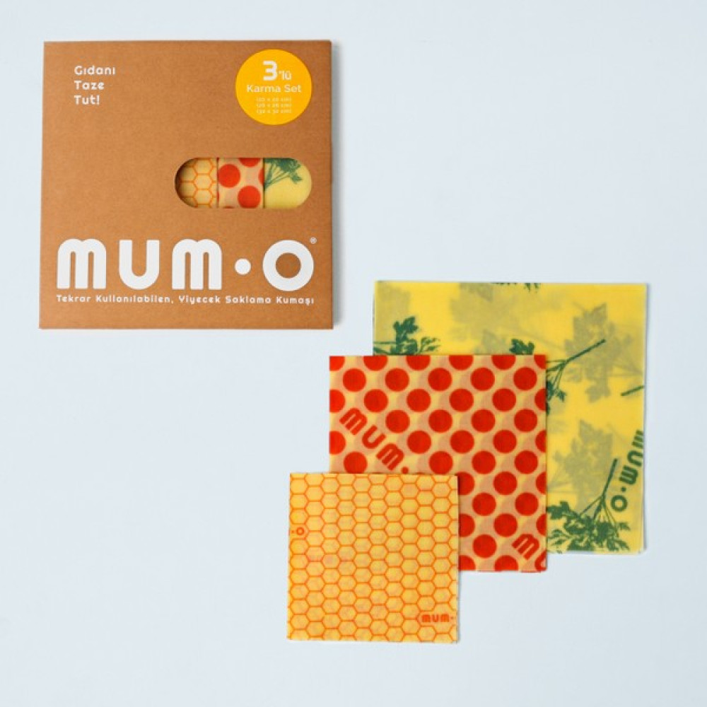 Mumo 3'lü Karma Set - Balmumlu Gıda Saklama Kumaşı Mutfak Gereçleri Fiyatı