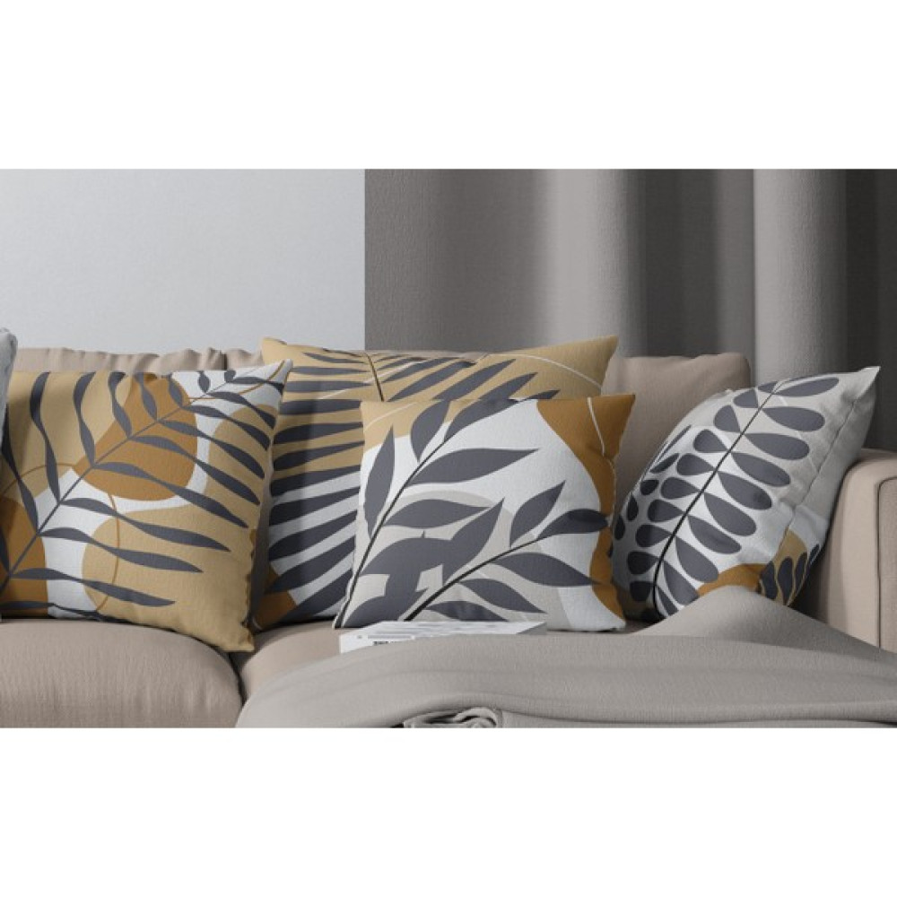 Mun Home Çift Taraflı Dijital Baskılı Gizli Fermuarlı 4'lü Kırlent Kılıfı Seti Yumuşak Tuşeli Dekoratif Kılıf - 43 x 43 cm - Cappuccino Kırlent / Mobilya Yastığı Fiyatı