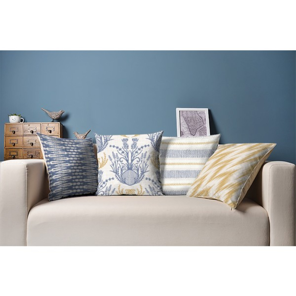 Mun Home Çift Taraflı Dijital Baskılı Gizli Fermuarlı 4'lü Kırlent Kılıfı Yumuşak Tuşeli Dekoratif Kılıf - 43 x 43 cm - Gece Mavisi Kırlent / Mobilya Yastığı Fiyatı