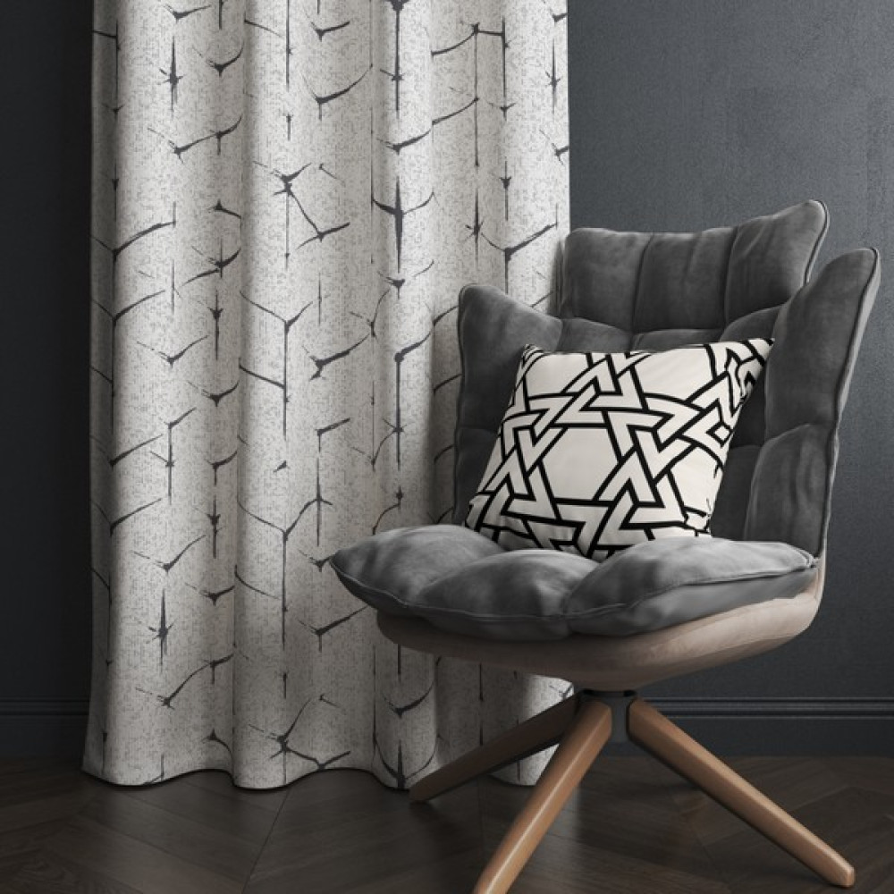 Mun Home Dijital Baskılı Fon Perde Tek Kanat 140 x 260 cm Kenar Katlamalı Dikişli - Gri Fon Perde Fiyatı