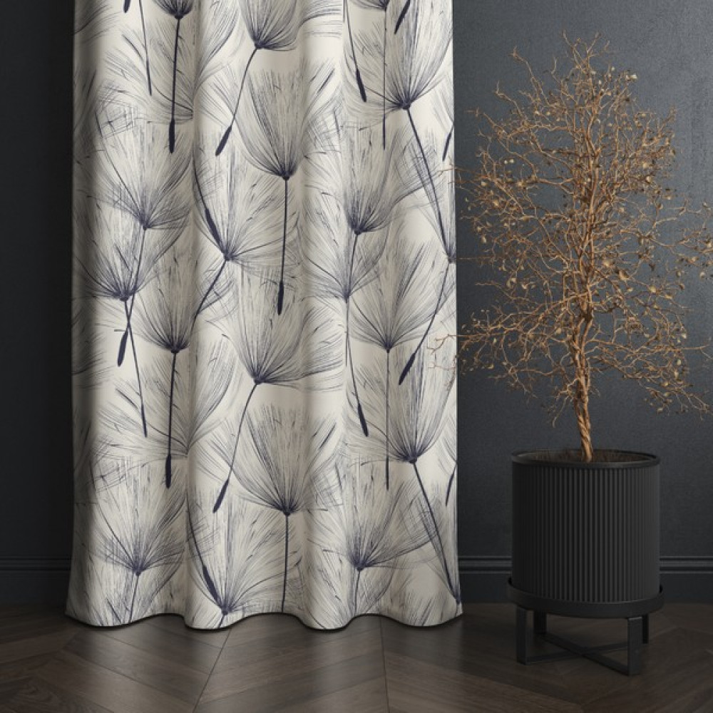 Mun Home Dijital Baskılı Fon Perde Tek Kanat 140 x 260 cm Kenar Katlamalı Dikişli - Lacivert Fon Perde Fiyatı